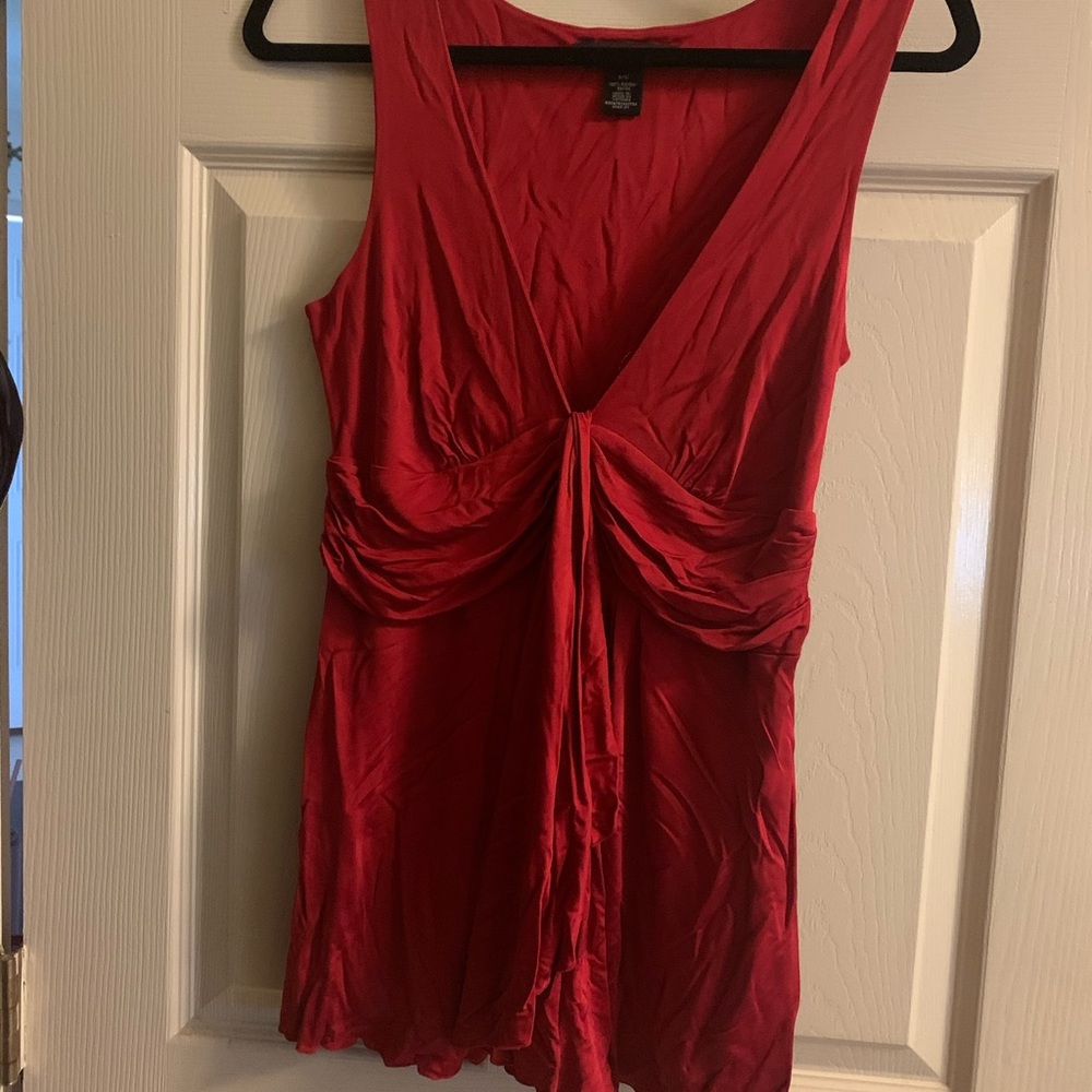 Red dressy sleeveless top